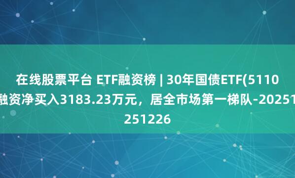 在线股票平台 ETF融资榜 | 30年国债ETF(511090)融资净买入3183.23万元，居全市场第一梯队-20251226